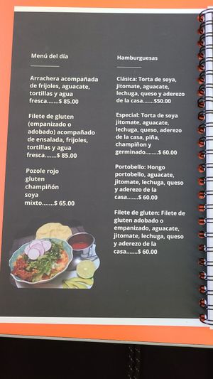 Menu at Ganesh in Guadalajara