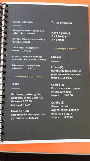 Menu at Ganesh in Guadalajara