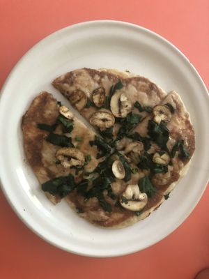 Pizza with vegan cheese  at Ganesh in Guadalajara