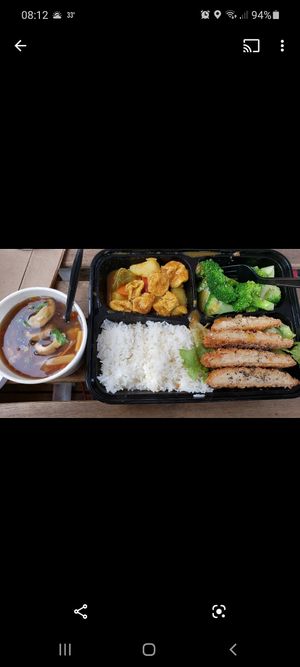 Vegan chicken lunch special at Spring Cafe in New York City