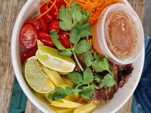 Bbq salad at Spring Cafe in New York City