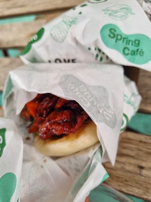 Bbq bao at Spring Cafe in New York City