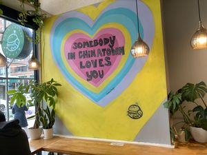 Wall art at Spring Cafe in New York City