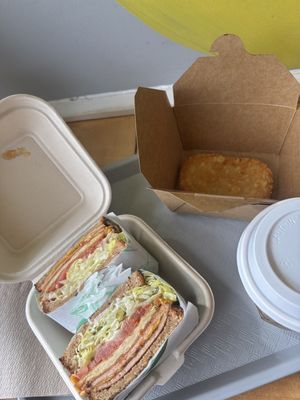 Vegan ham sandwich   at Spring Cafe in New York City