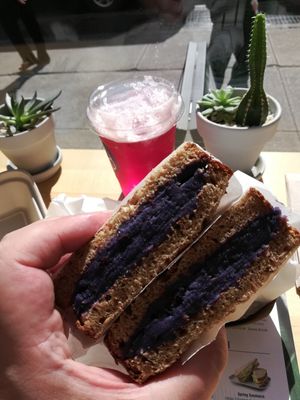 Ube sandwich at Spring Cafe in New York City