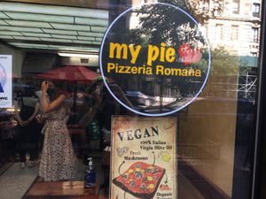 front window at My Pie Pizzeria Romana - 72nd in New York City