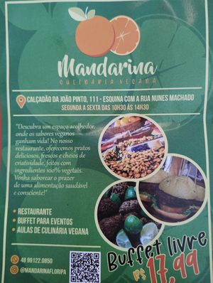 Flier ad, and with cooking lessons to book at Mandarina in Florianopolis