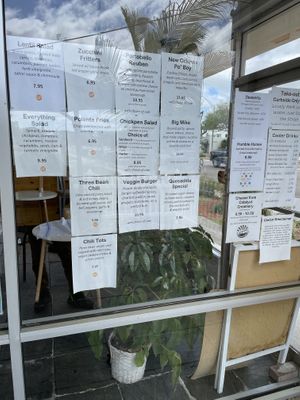 Outside Menu, no dinner in only take out at the moment at Leaf & Lentil in Sarasota