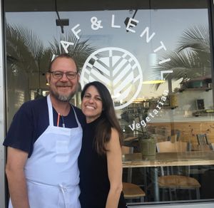 Owners - Chef Mike and Sheila.  at Leaf & Lentil in Sarasota