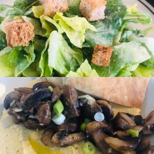 New for Thurs, July 25! Vegan Caesar Salad, Hummus Plate w/roasted Mushrooms, new Veggie Wrap! Visit www.facebook.com/LeafAndLentil for our full daily menu.  at Leaf & Lentil in Sarasota
