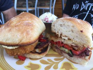 Eggplant muffuletta at Leaf & Lentil in Sarasota