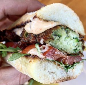 One of our customer favs! Our Vegan Po’Boy!  at Leaf & Lentil in Sarasota