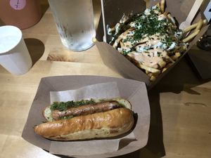 Choripan and special fries  at The Cocinita in Miami