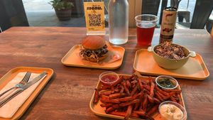 Burger, coleslaw & sweet potato friess  at The Cocinita in Miami
