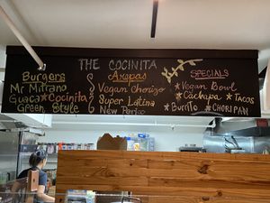 Sign over counter at The Cocinita in Miami