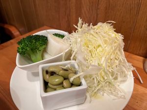 side of veggies at Usagi Botanica in Morioka