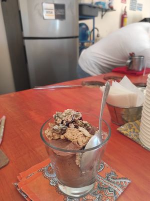 Chocolate icecream+ 2 toppings at Glotonería in Oaxaca