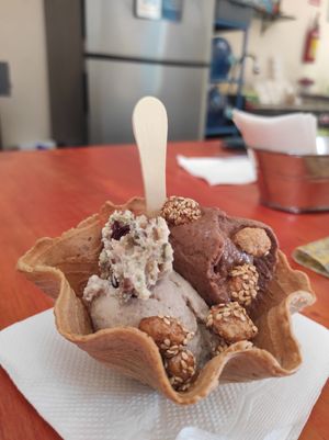 Chocolate + fig& lavender icecream at Glotonería in Oaxaca