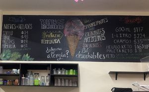 Menu board at Glotonería in Oaxaca