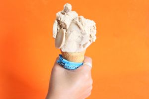 Nanche sorbet.
Kind of tropical cherry in Oaxaca cost.
We only use seasonal fruits, the ice cream/sorbets flavors change frequently. at Glotonería in Oaxaca