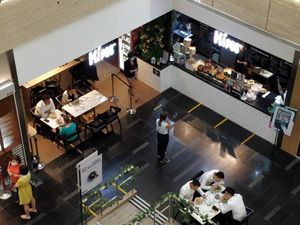 View of cafe at Kipos Gourmet - Raffles Place in Central Singapore