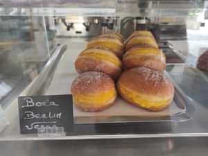 Bolas de berlim at Padaria São Mamede in Matosinhos