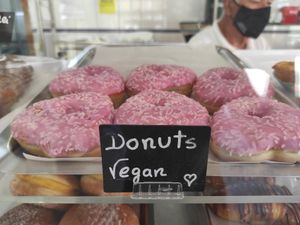 Donuts at Padaria São Mamede in Matosinhos