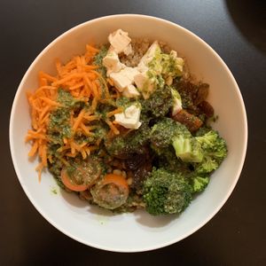 Salad bowl with pesto dressing  at Salad Planet in Valencia