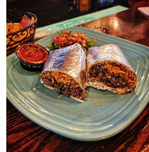 Vegan mission style burrito with Beyond at Papi's Tacos in Baltimore