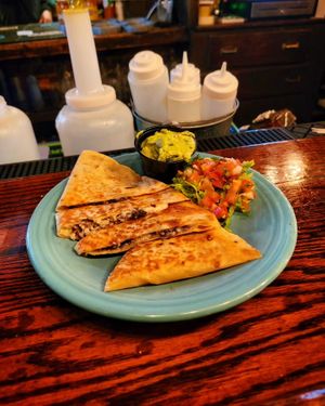 Vegan Cheese and Refried Bean Quesadilla with Guacamole at Papi's Tacos in Baltimore