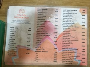 Menu side 1 at Hoa Sen in Phan Thiet