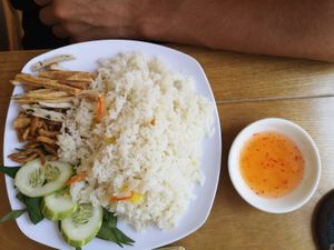 fried rice vegetarian chicken :) at Hoa Sen in Phan Thiet