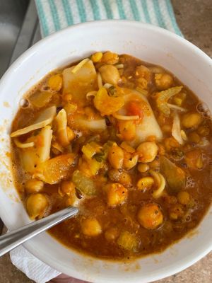 Moroccan chickpea soup at Zinc Cafe and Market in Laguna Beach