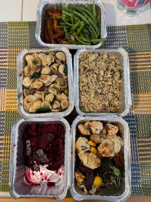 Various vegan sides to go at Zinc Cafe and Market in Laguna Beach