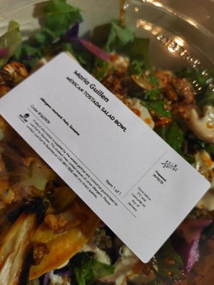 Individually labeled for catering at Palm Greens in East London