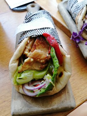 Pythagoras pita - chicken at Zeus Street Greek in Cannington