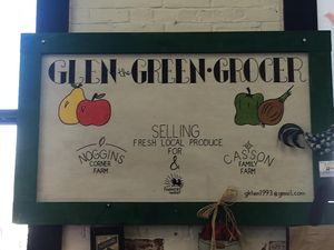 Glen the Green Grocer Sign at Truro Farmers Market in Truro