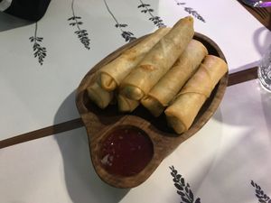 Vegan Spring Rolls at Veggies in Tirana