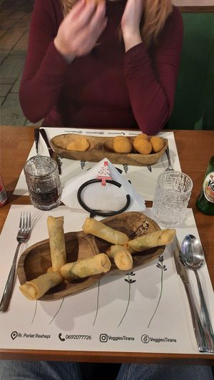 Spring rolls at Veggies in Tirana
