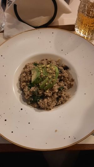 Quinoa with truffle sauce at Veggies in Tirana