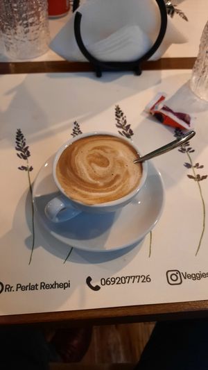 Vegan coffee at Veggies in Tirana