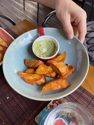 Sweet potato wedges  at Veggies in Tirana