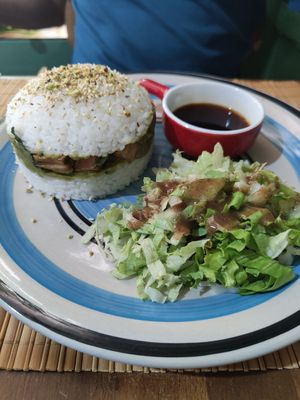 Sushi burguer at Veggies in Tirana