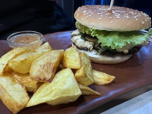 Veggie burger   at Veggies in Tirana