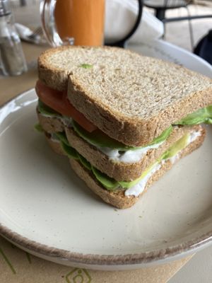 avo toast  at Veggies in Tirana