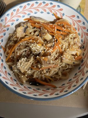 noodles with tofu   at Veggies in Tirana