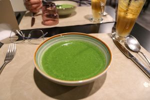 broccoli soup at Veggies in Tirana