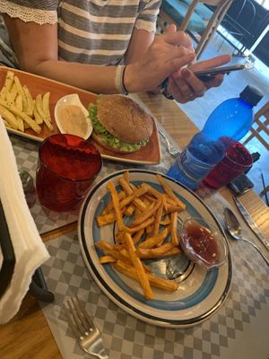 Healthy burger  at Veggies in Tirana