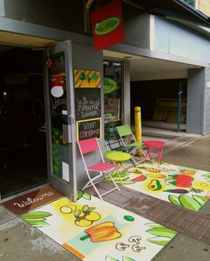 What a vibrant welcome to the market! Taking street art to the streets... literally at Veggie D'Light in Toronto