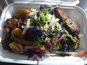 Large meal at Veggie D'Light in Toronto